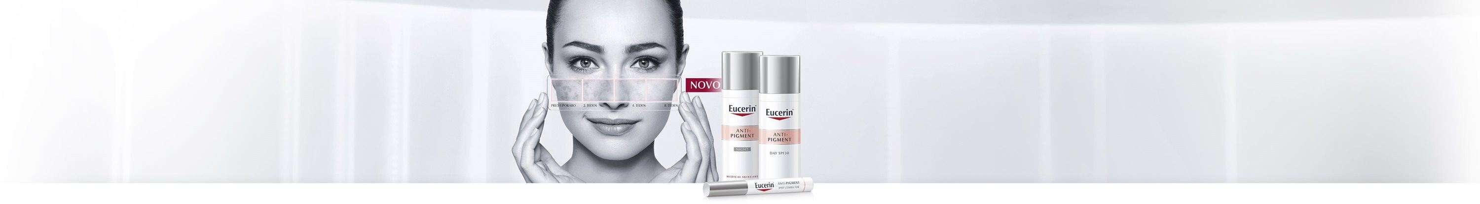 Izdelki Eucerin proti hiperpigmentaciji zmanjšajo temne madeže.