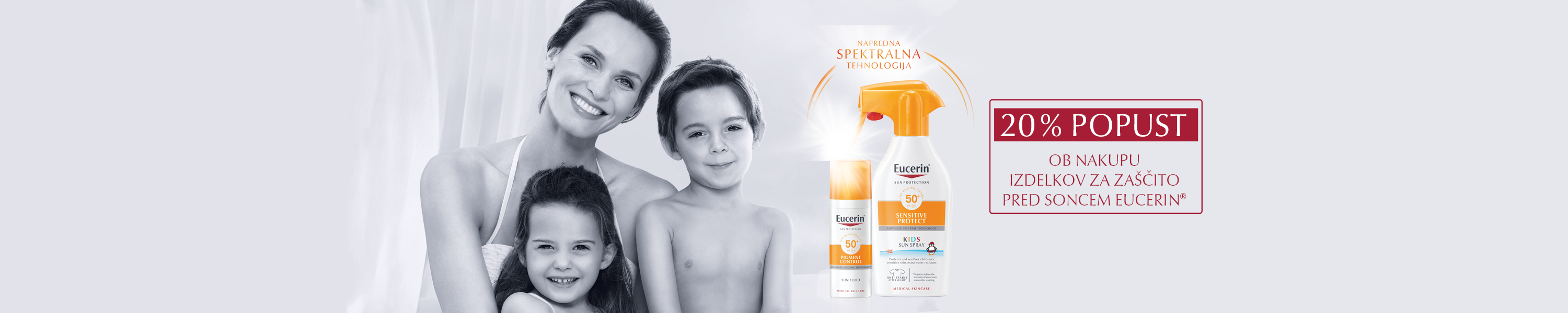 20-odstotni popust na vse izdelke za zaščito pred soncem Eucerin